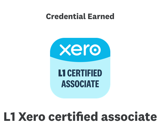Xero L1 Certified Associate badge